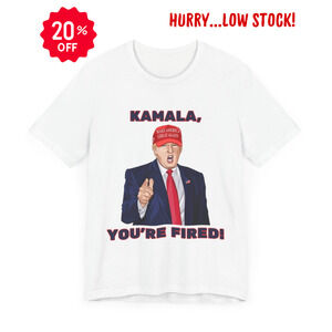 Trump "KAMALA, YOU'RE FIRED!" Cartoon Art I - Unisex T-Shirt